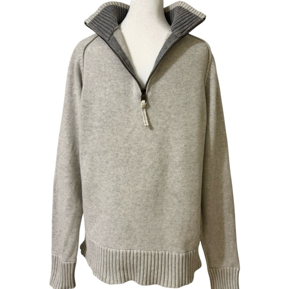 American Eagle Outfitters Gray Quarter-Zip Sweater Sz Medium - Picture 2 of 11